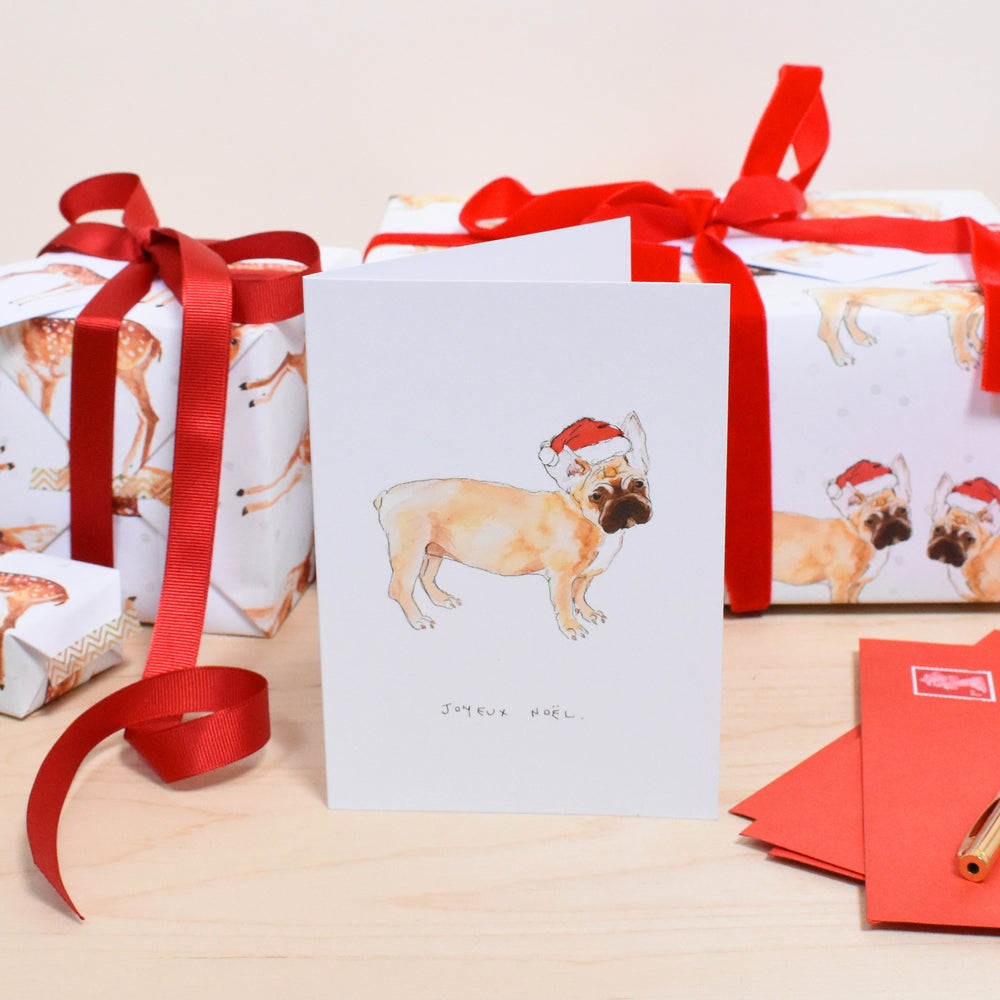 Joyeux Noel French Bulldog Christmas Card