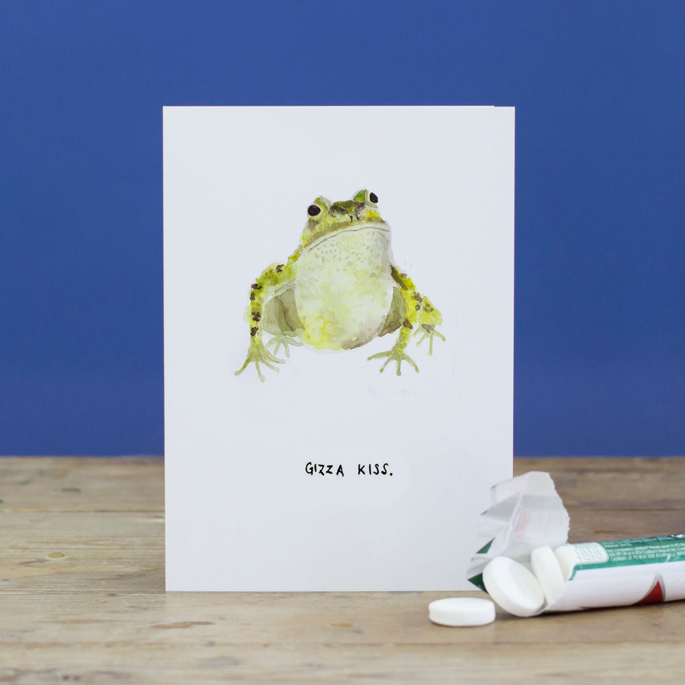 'Gizza Kiss' Frog Valentines Card