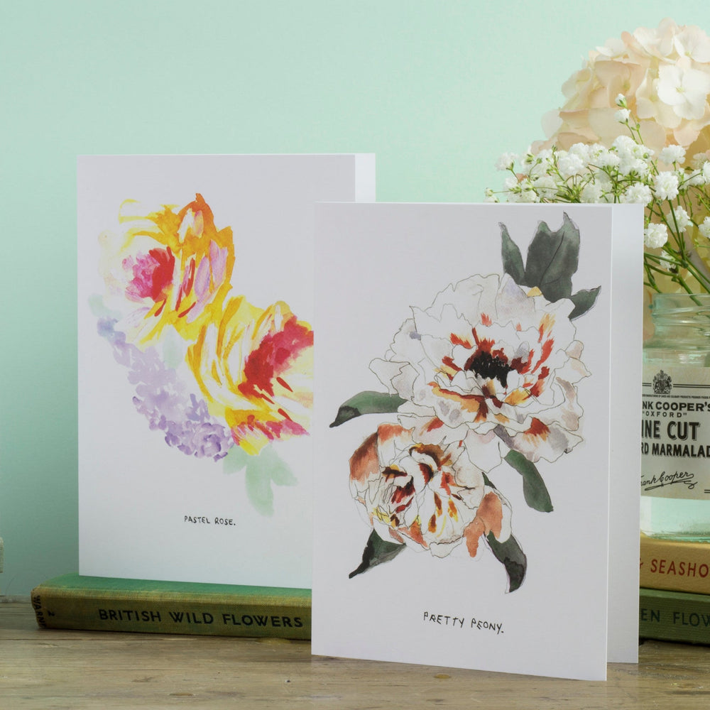 Beautifully Illustrated Floral Notecards - Pack of 6