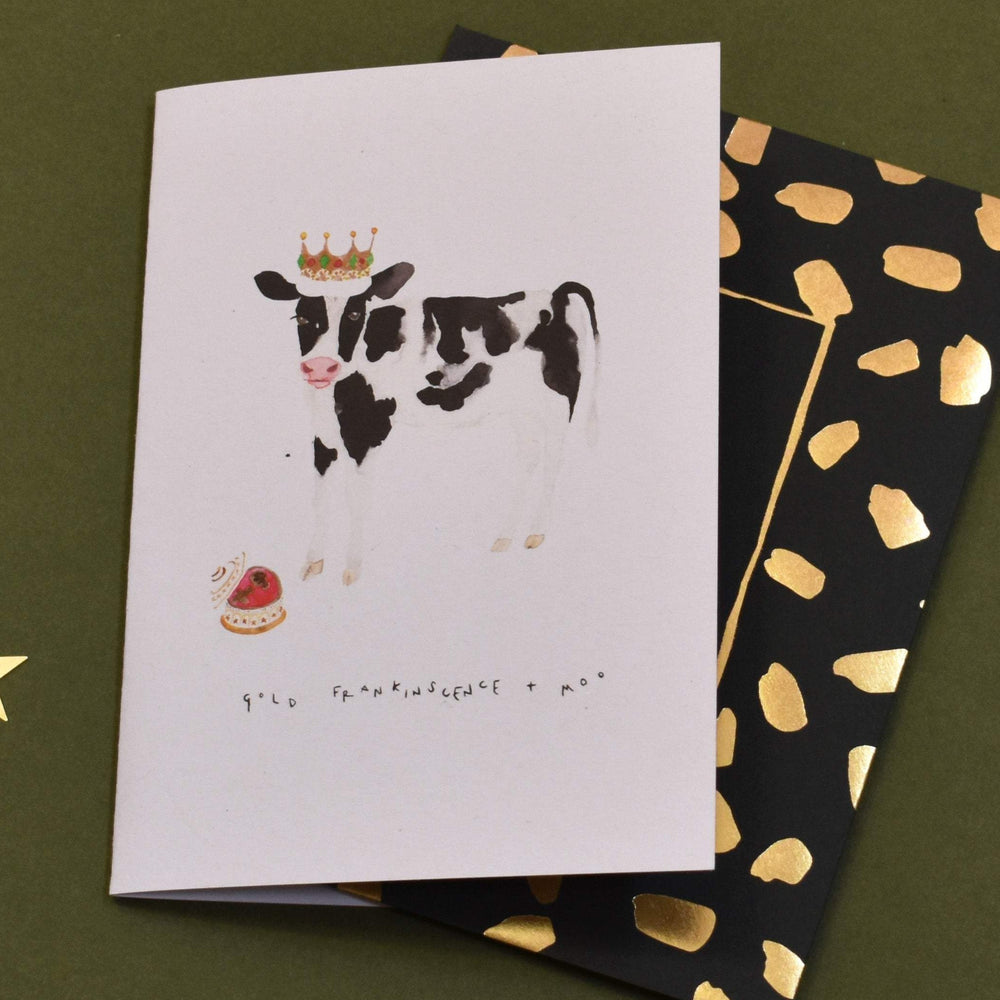 Gold, Frankincense and Moo Christmas Card