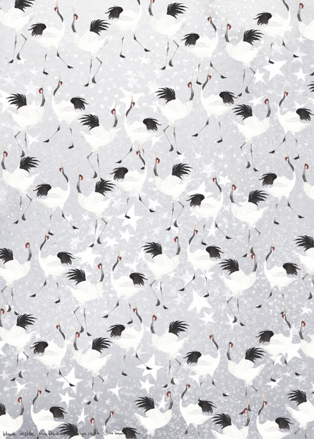Dancing Crane Eco-Friendly Recycled Wrapping Paper