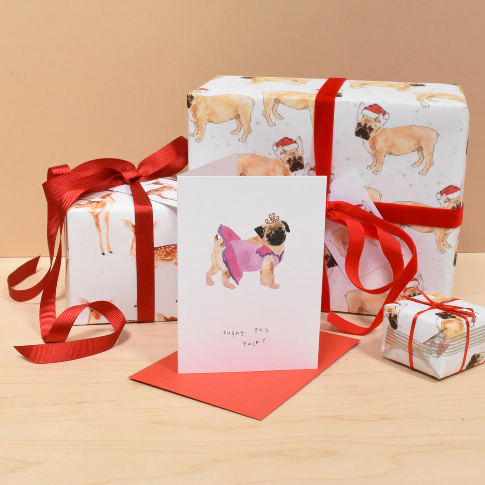 Sugar Pug Fairy Pug Christmas Card