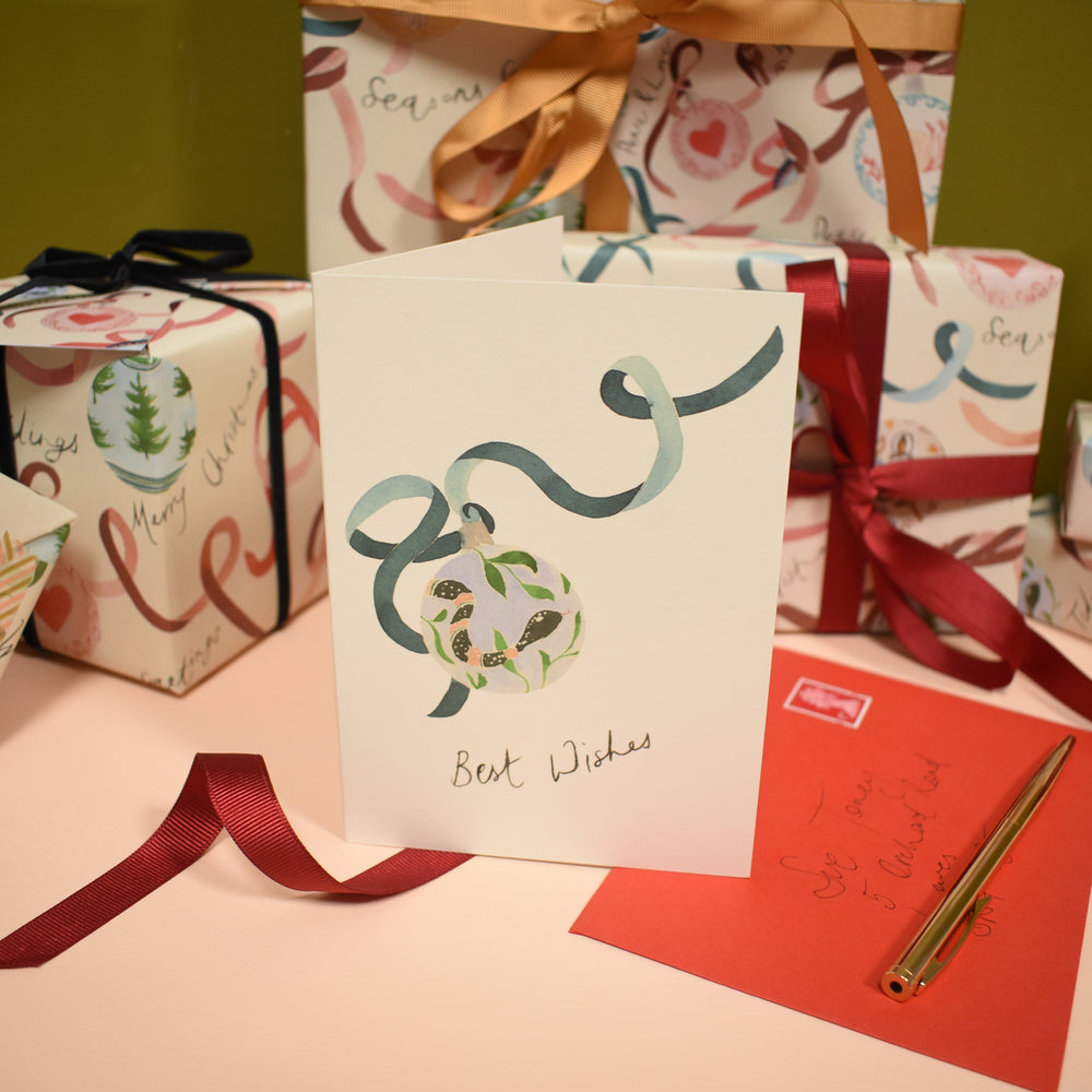 Festive Christmas Baubles Eco-Friendly Christmas Card Pack