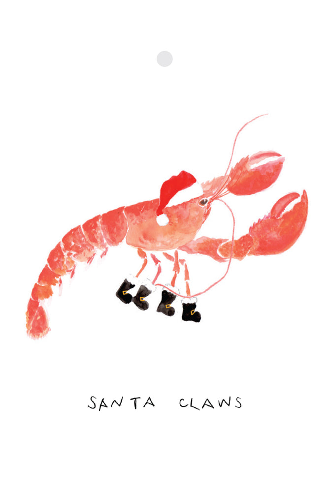 Santa Claws Lobster Eco-Friendly Recycled Gift Tags