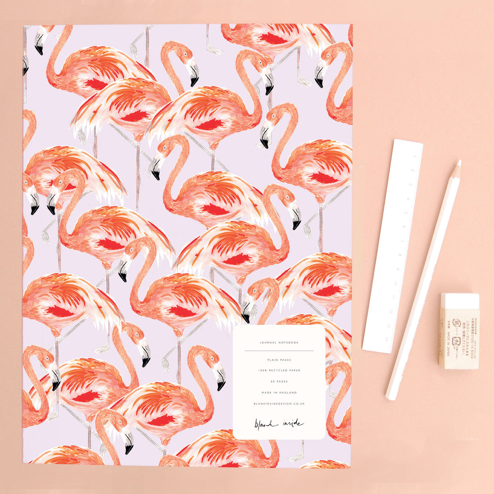 Flamingo Recycled Paper Notebook