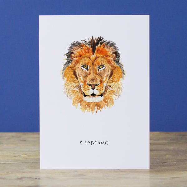 "roarsome" greetings card
