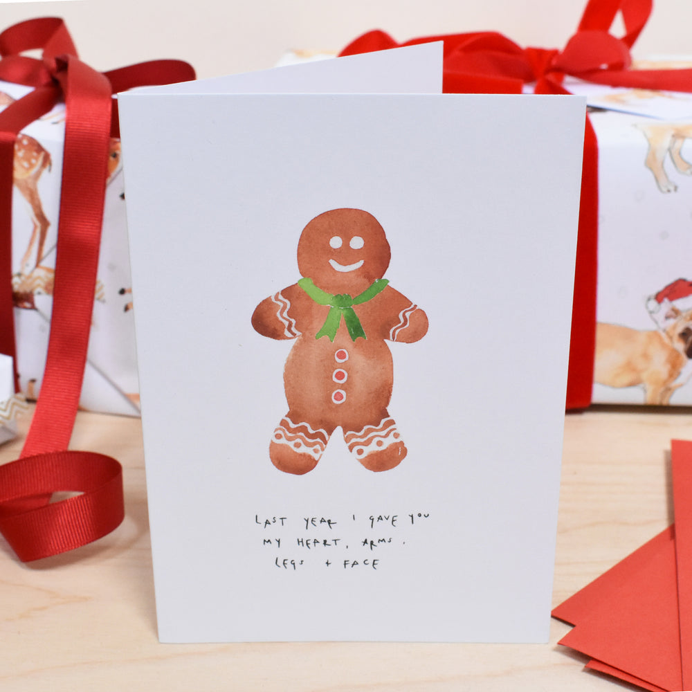 Gingerbread Man Christmas Card Pack of Eight