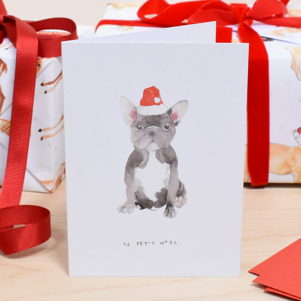 Le Petit Noel French Bulldog Puppy Christmas Card