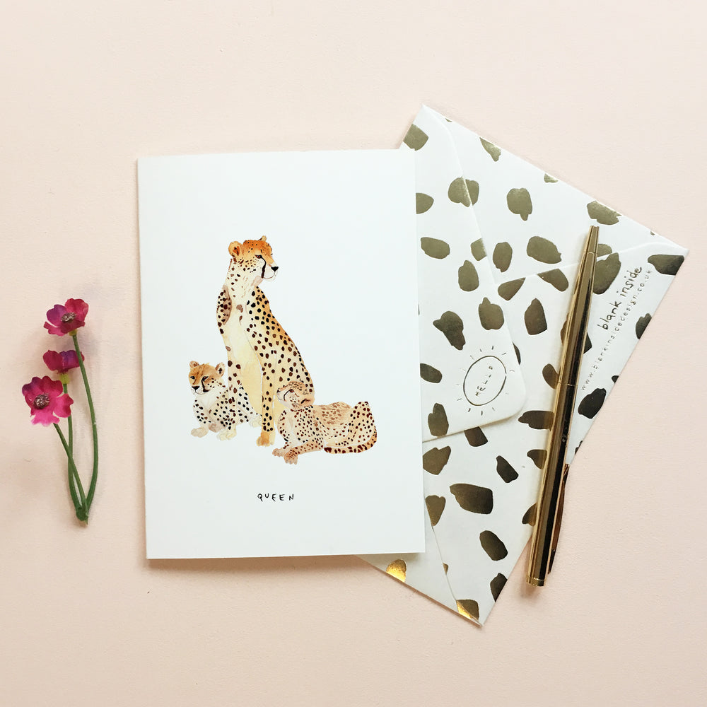 Queen Cheetah Mother's Day Card