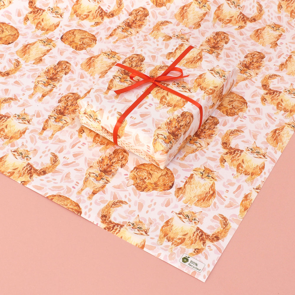 Ginger Cat Recycled Wrapping Paper