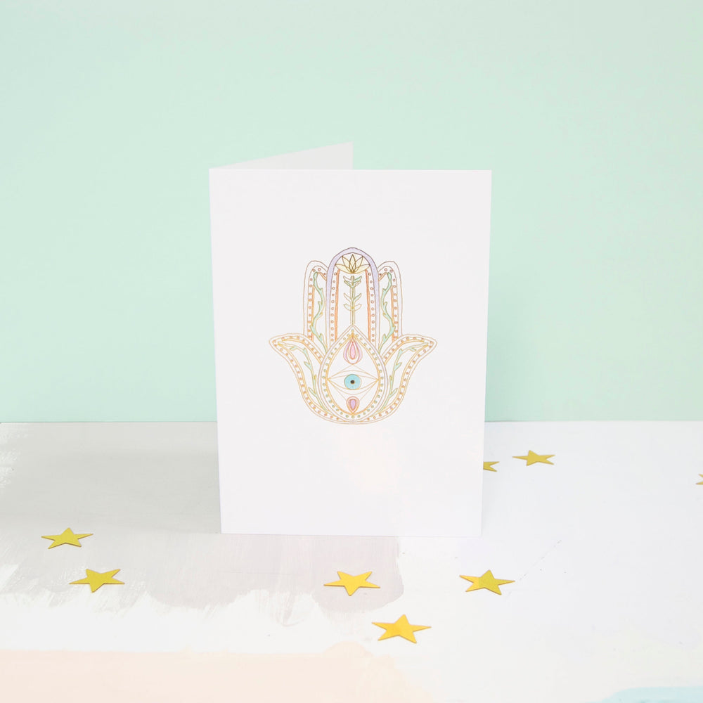 Hand of Fatima Gold Foil Greeting Card