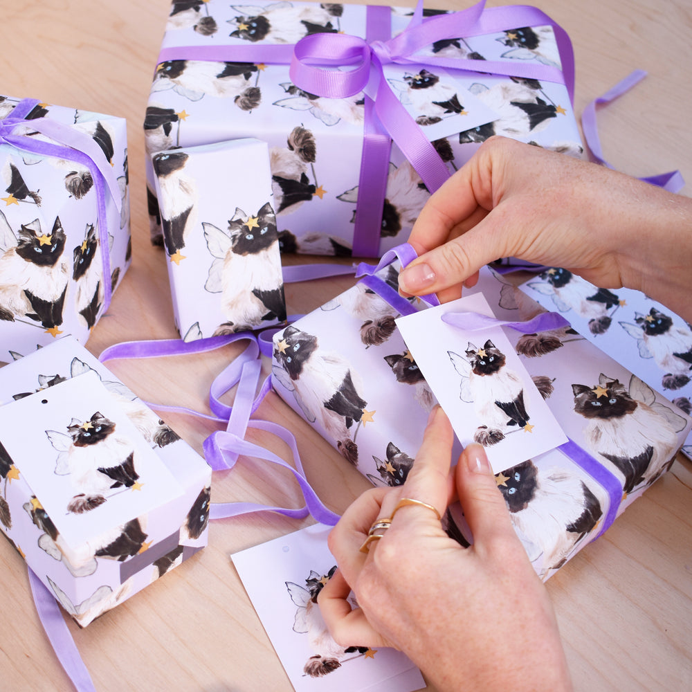 Furry Cat Eco-Friendly Recycled Gift Tags