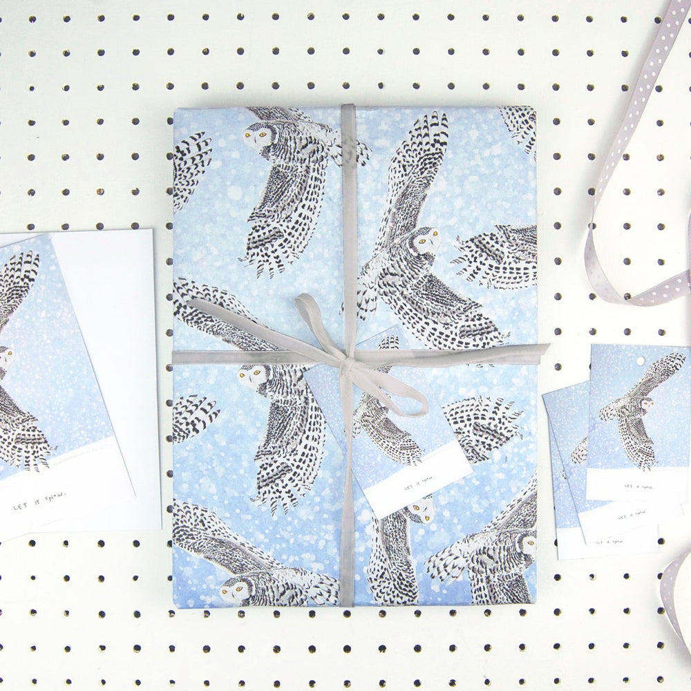 Snowy Owl Eco Recycled Wrapping Paper