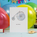 Happy birthday bicycle greetings card
