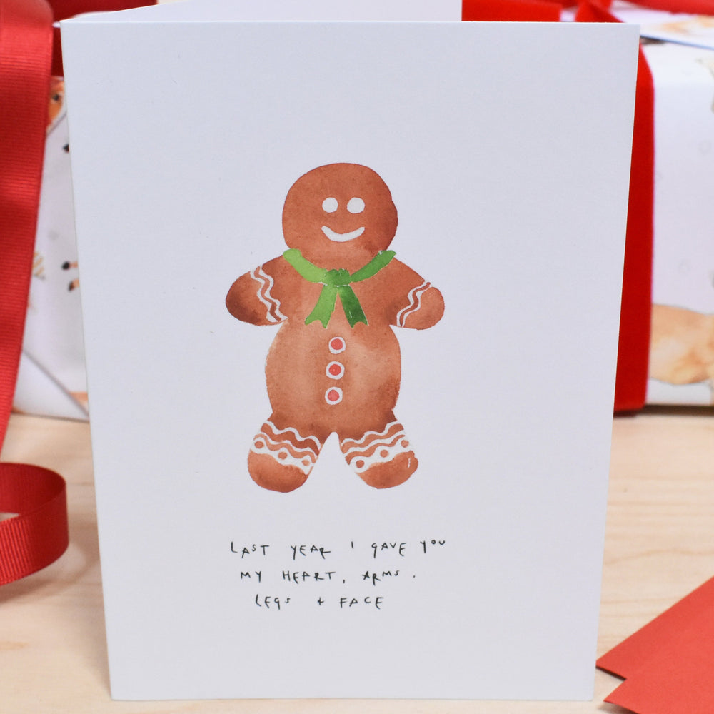 Gingerbread Man Christmas Card Pack of Eight
