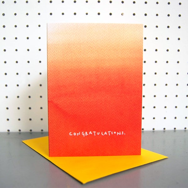 Orange Ombre Congratulations Greetings Card