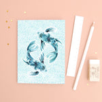 The Fish Pisces Zodiac - Recycled Paper Notebook