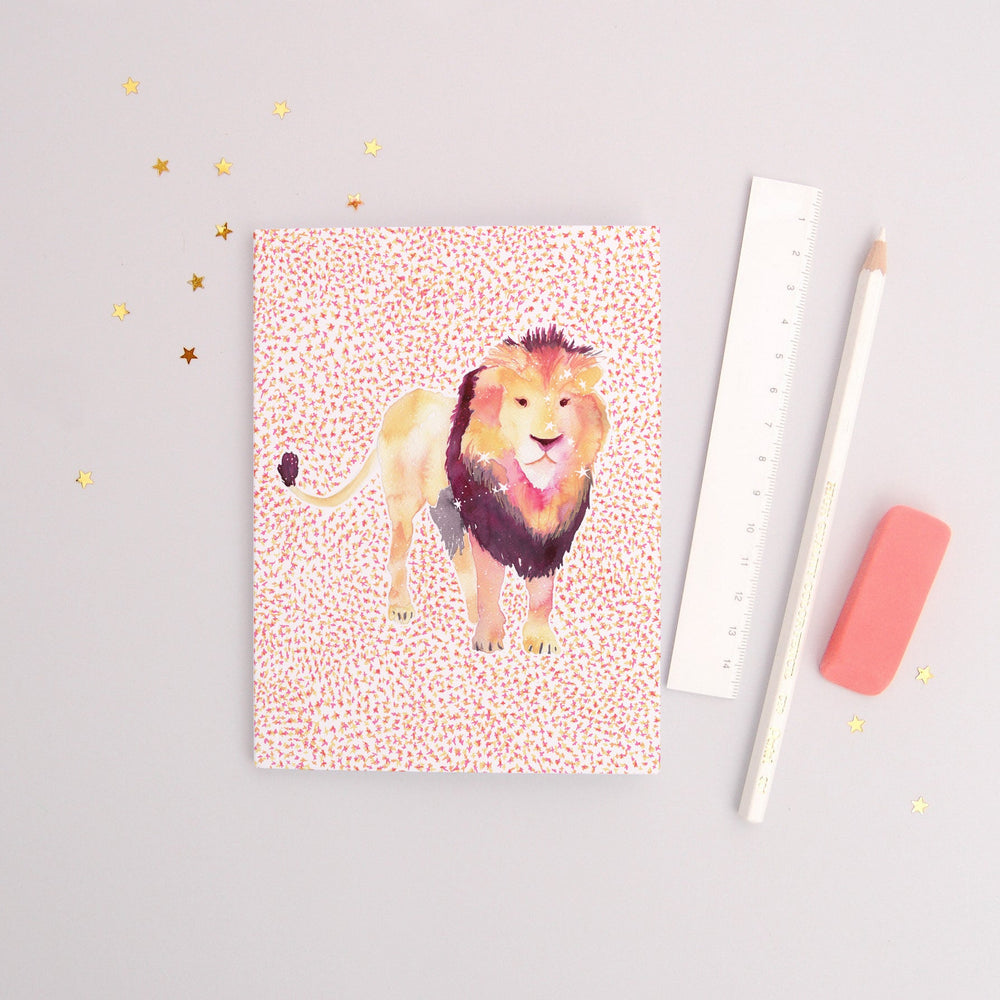 The Lion Leo Zodiac - Recycled Paper Notebook