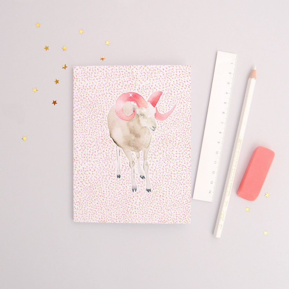 The Ram Aries Zodiac - Recycled Paper Notebook