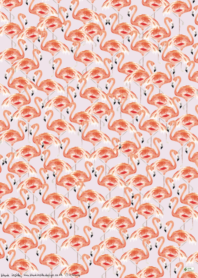 Flamingo Eco-Friendly Recycled Wrapping Paper